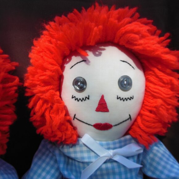 Raggedy Ann and Andy Pair of handmade dolls set of 2 great condition circa 1970s - Picture 8 of 13